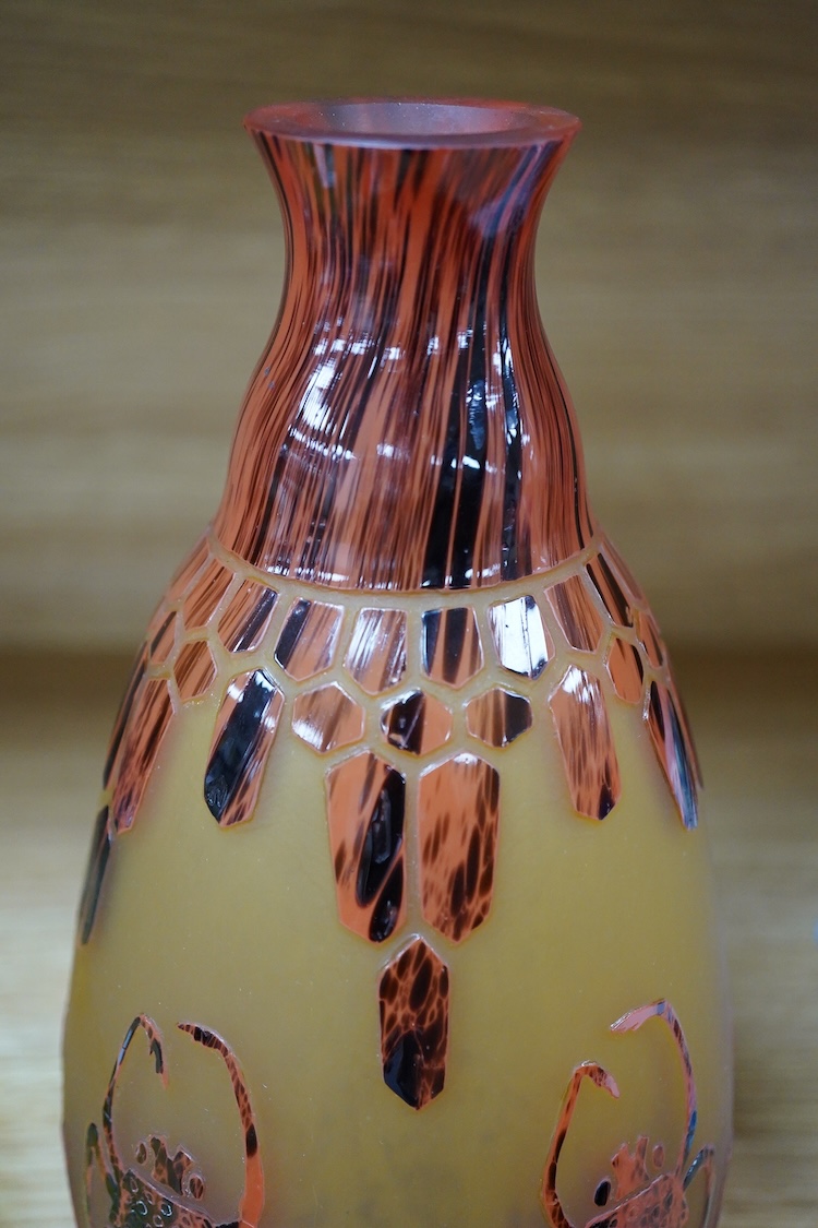 An Art Deco ‘Charder’ vase by Charles Schneider for Le Verre Francais, 27cm high